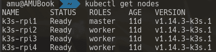 Kubernetes cluster running on Raspberry Pis