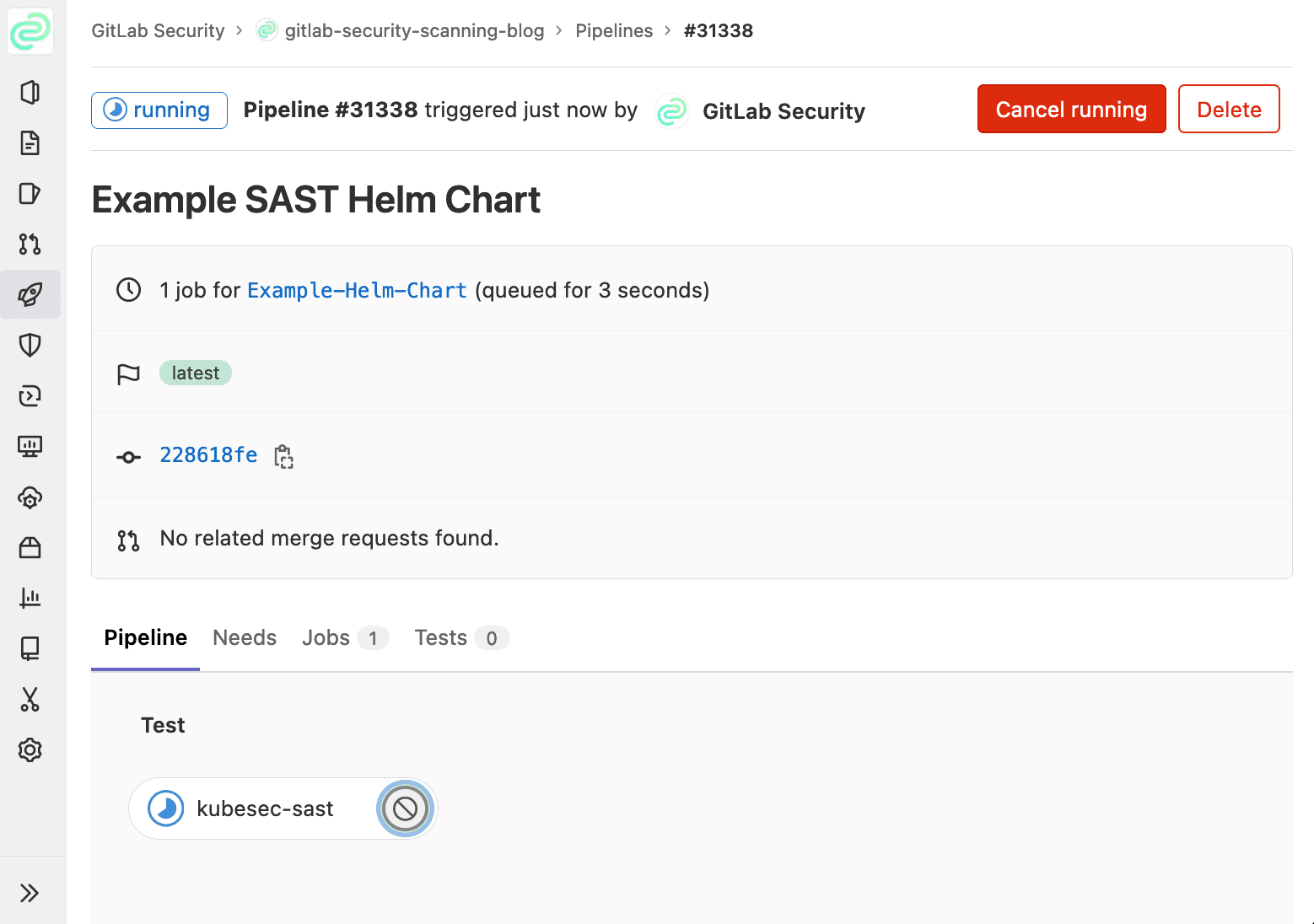 GitLab Security Helm Chart Pipeline
