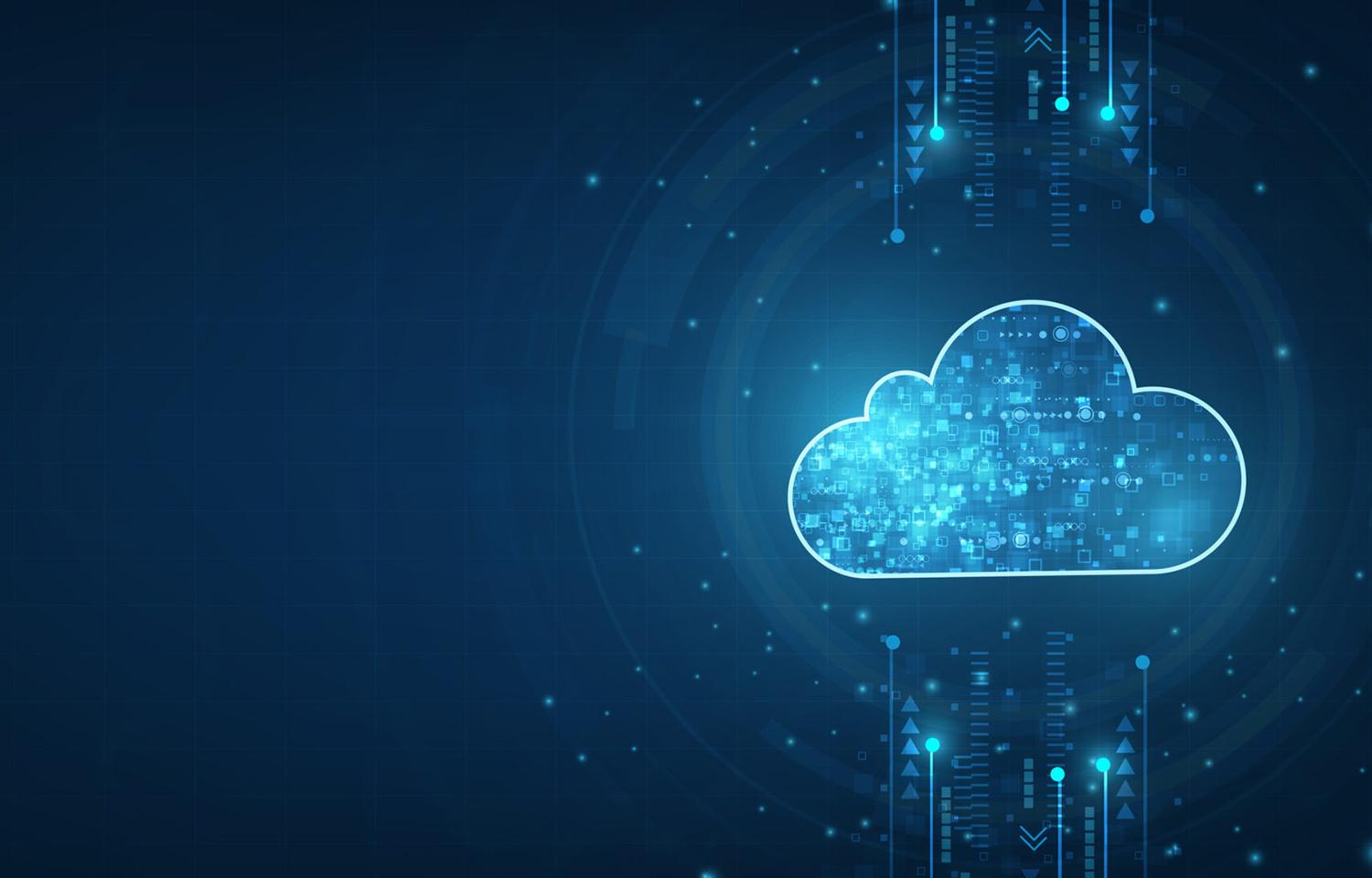 Illustrierte Wolke, die eine Cloud-Migration darstellen soll 