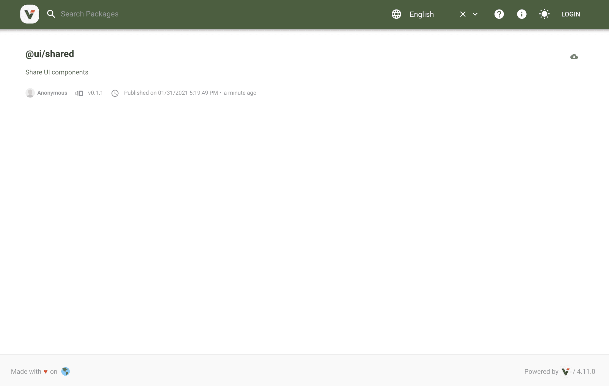 verdaccio with package in registry