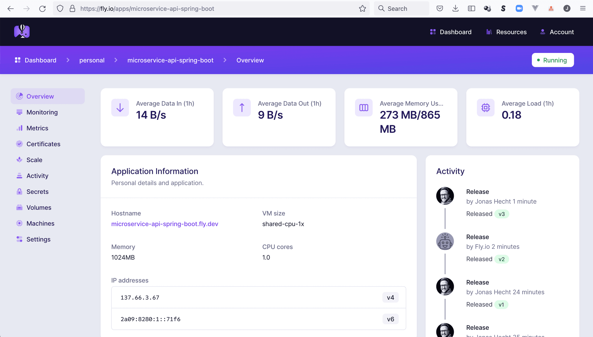 Fly.io accessible Spring Boot app