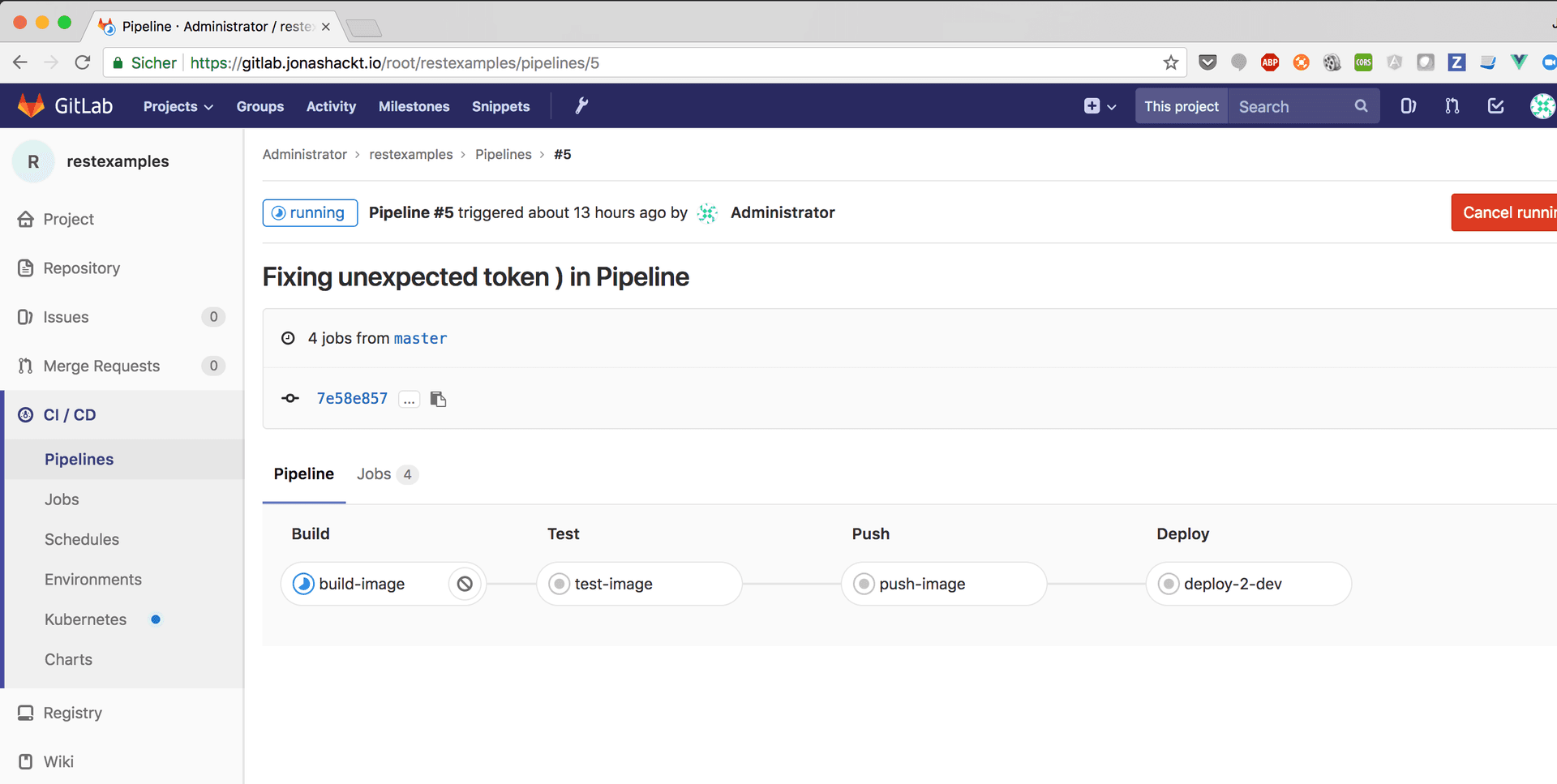 First pipeline run