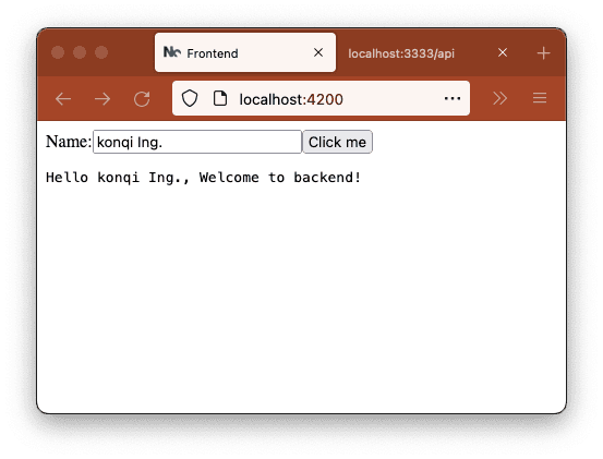 Frontend and Backend working together