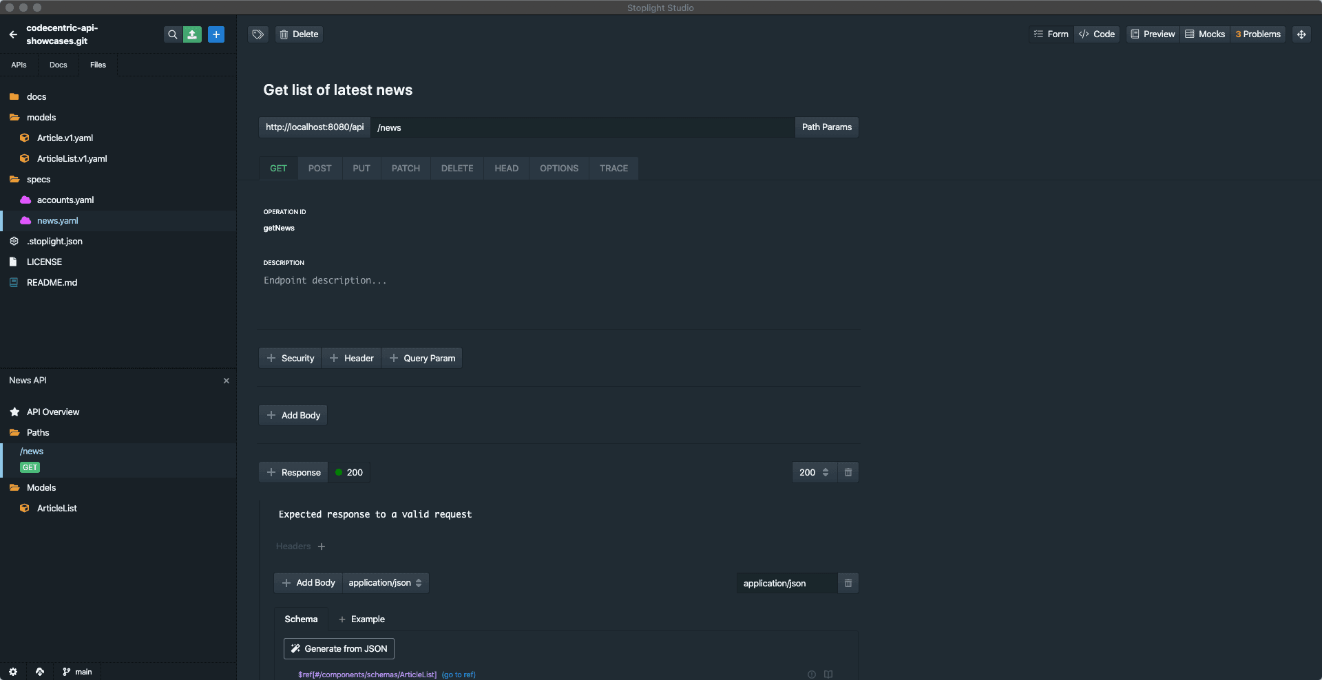 Stoplight Studio Visual Editor