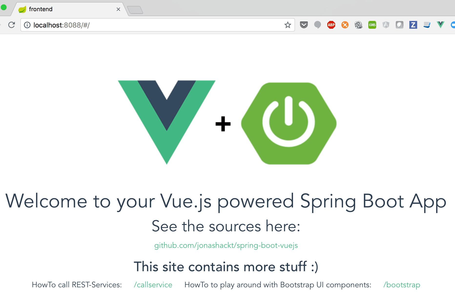 spring boot vuejs first run example application