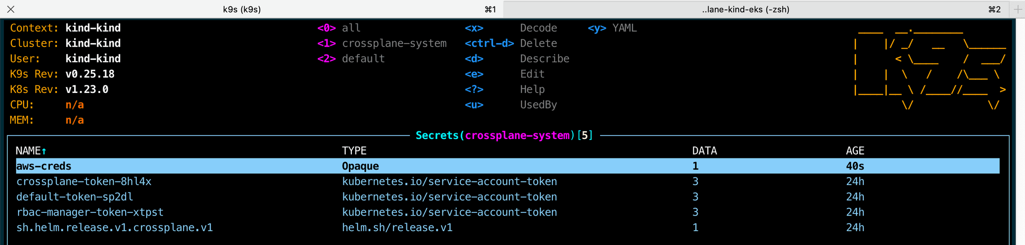 Provider AWS secret