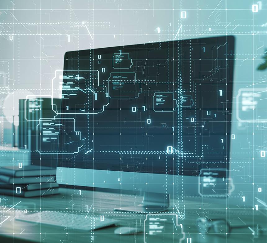 PC display with virtual data layers
