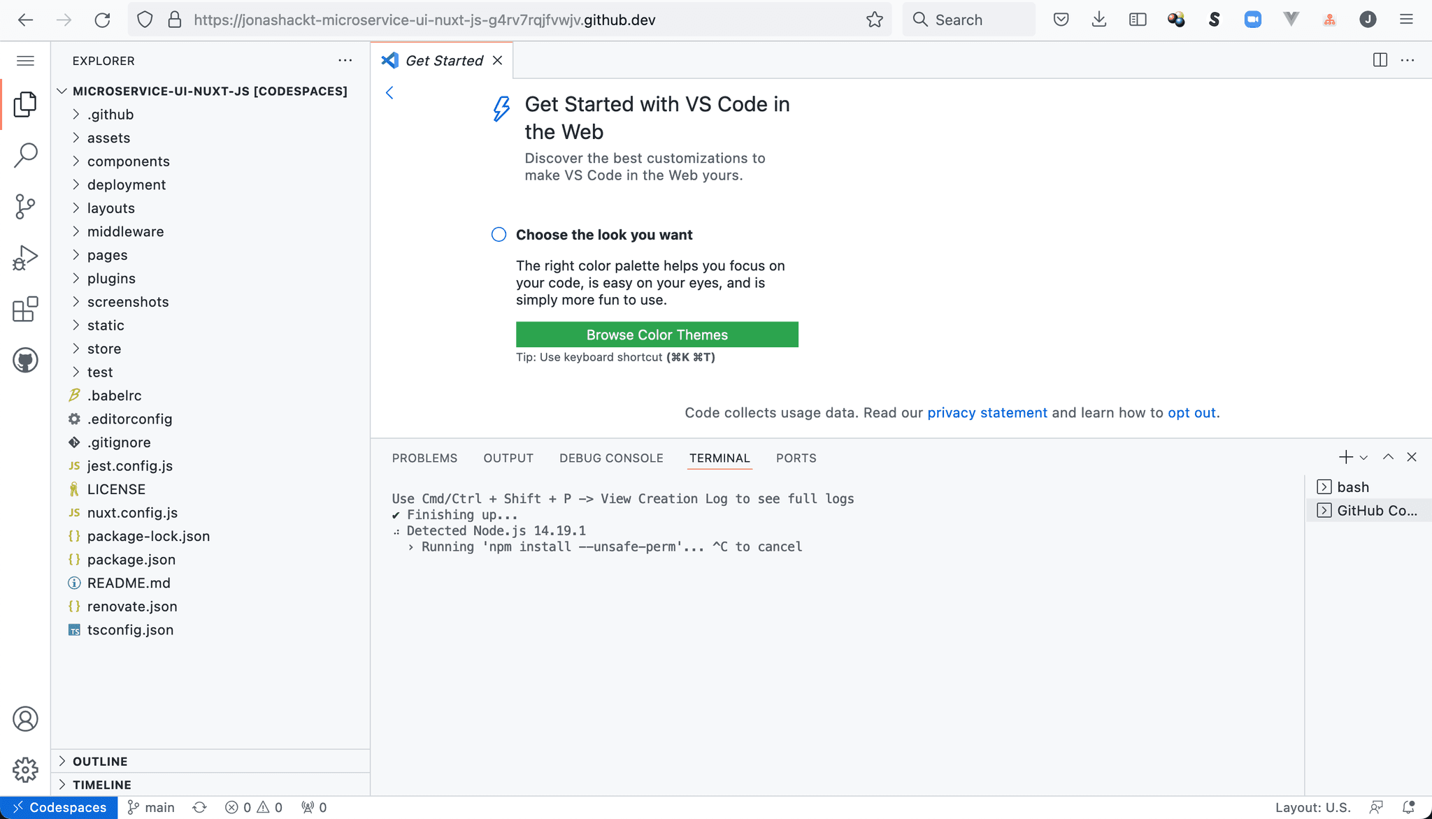 Codespace VS Code starting in Browser