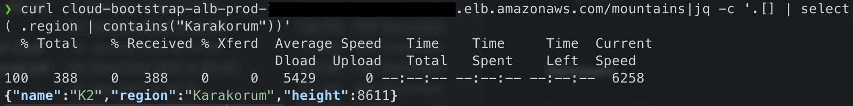 Testing the production deployment with cURL
