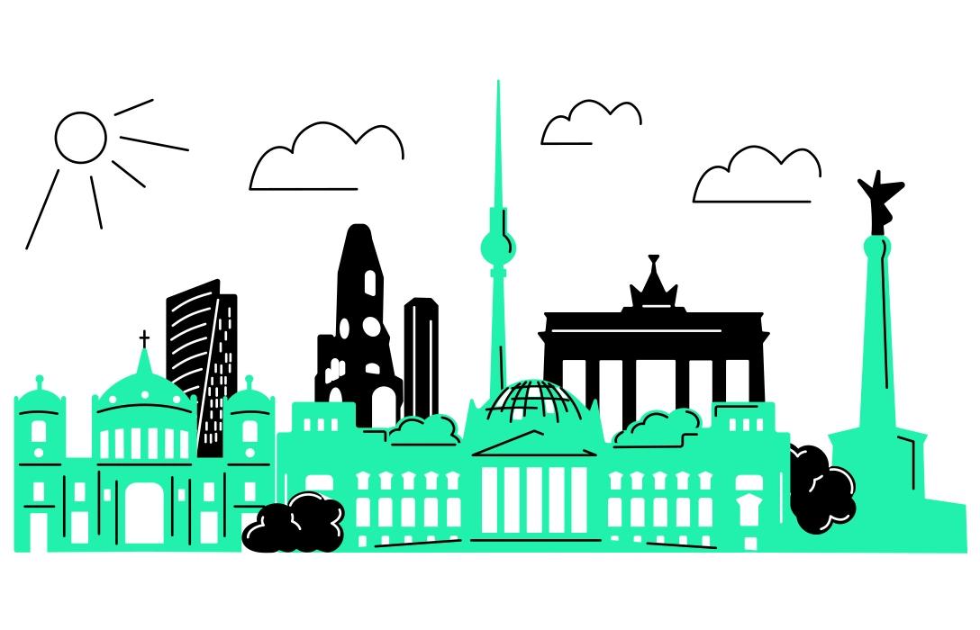  Illustrierte Skyline von Berlin