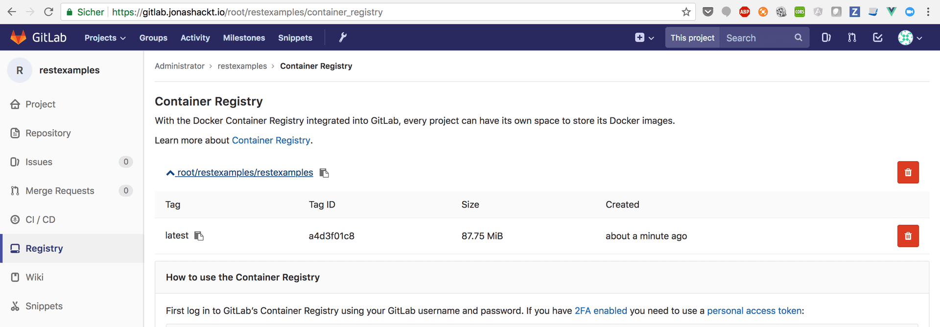 gitlab container registry overview