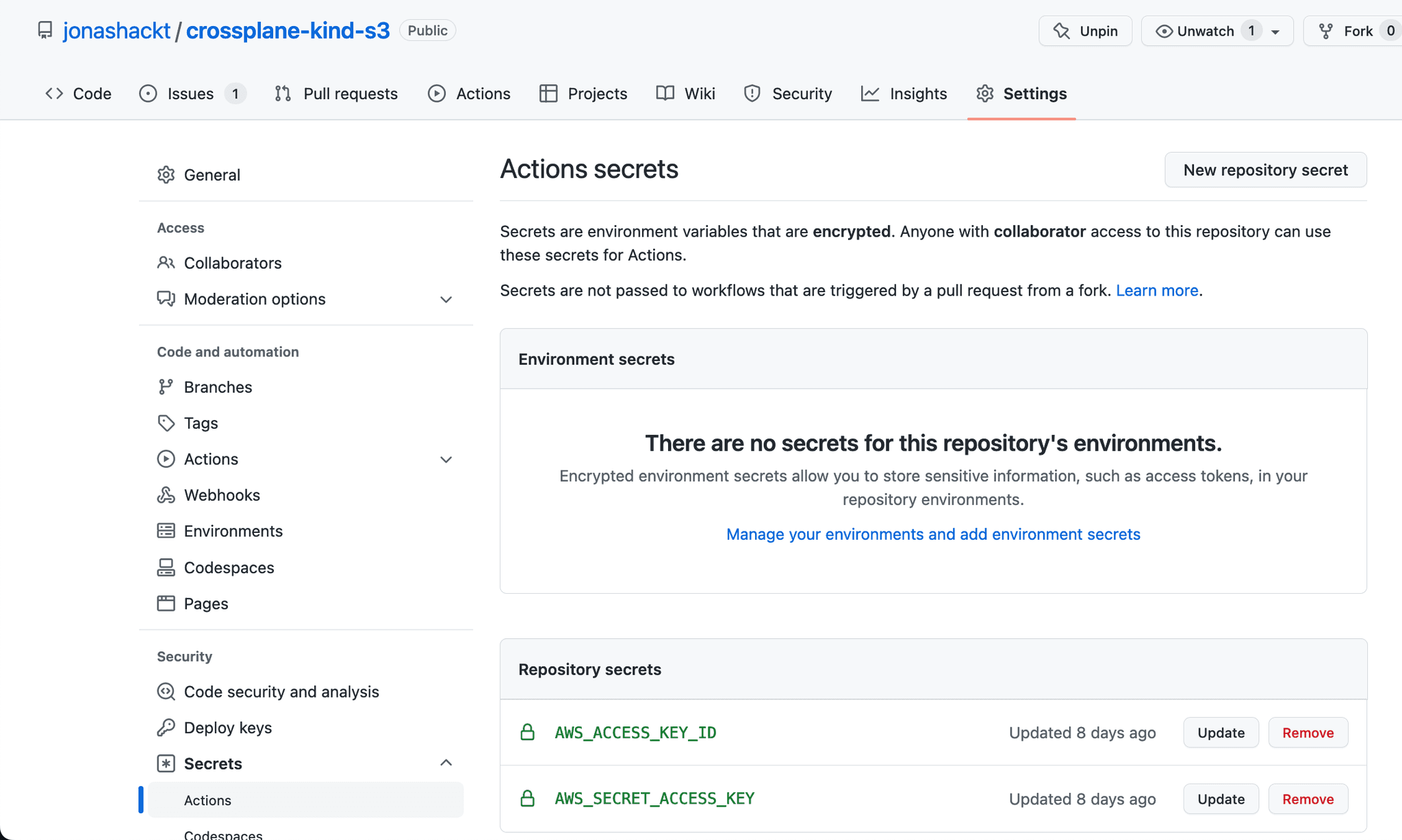 GitHub Actions Secrets