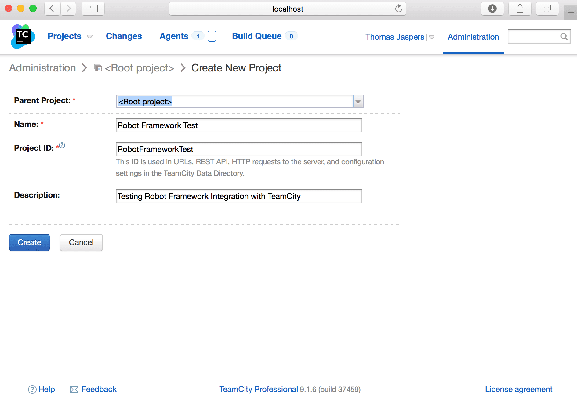 TeamCity-CreateProject