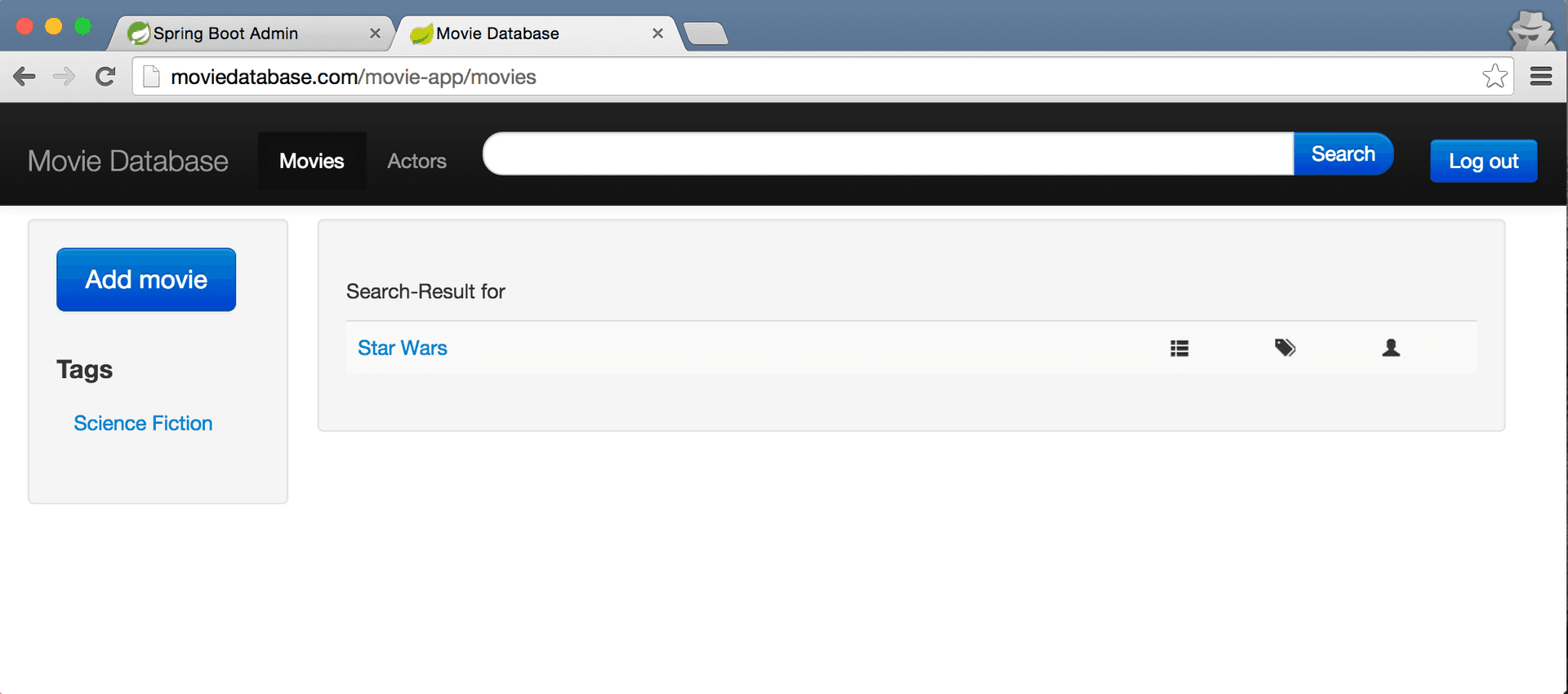 Screenshot movie-database
