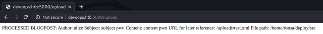 processed xml file result