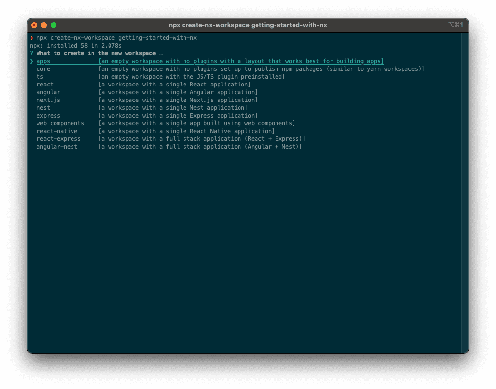 Selecting a (mostly) empty structure for our new project